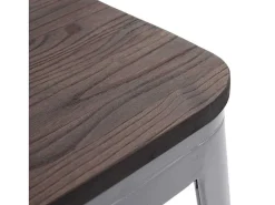 Mcw-A73 Kruk (Set Van 4) Houten Zitting, Grijs-Vente-unique Clearance