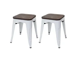 Mcw-A73 Kruk (Set Van 2) Houten Zitting, Wit-Vente-unique Online