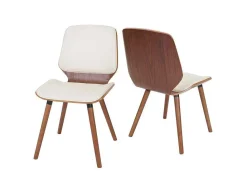 Mcw-B16 Eetkamerstoel (Set Van 2), Kunstleer Creme-Vente-unique Sale