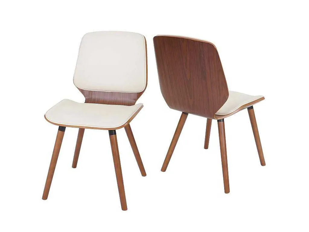 Mcw-B16 Eetkamerstoel (Set Van 2), Kunstleer Creme-Vente-unique Sale