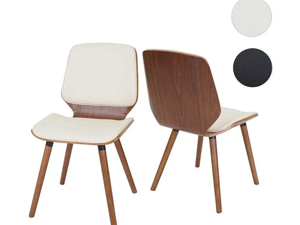 Mcw-B16 Eetkamerstoel (Set Van 2), Kunstleer Creme-Vente-unique Sale