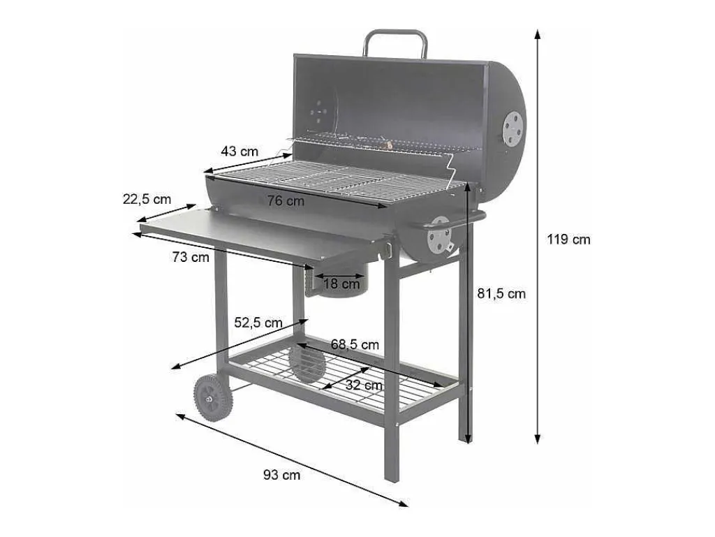 Mcw-F70 Barbecuetrolley Met Deksel En Plank-Vente-unique Clearance