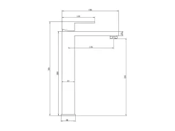 Mechanische Mengkraan Met Vierkante Vorm Van Roestvrij Staal - Geborsteld Nikkel - H31 Cm - Canilas-Shower & Design Outlet