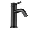 Mechanische Mengkraan Met Ronde Vorm Van Geborsteld Roestvrij Staal - Mat Zwart - H17 Cm - Salavan-Shower & Design Hot