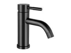 Mechanische Mengkraan Met Ronde Vorm Van Geborsteld Roestvrij Staal - Mat Zwart - H17 Cm - Salavan-Shower & Design Hot