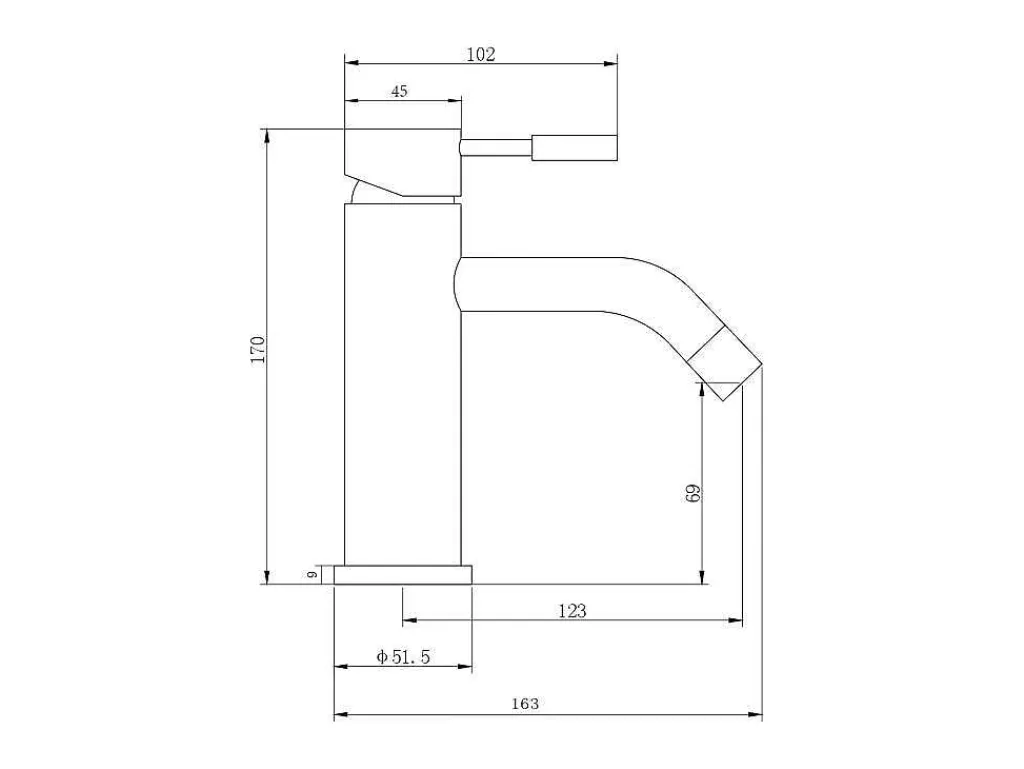 Mechanische Mengkraan Met Ronde Vorm Van Geborsteld Roestvrij Staal - Mat Zwart - H17 Cm - Salavan-Shower & Design Hot