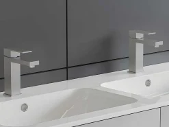 Mechanische Mengkraan Met Vierkante Vorm Van Roestvrij Staal - Geborsteld Nikkel - H17,3 Cm - Canilas-Shower & Design Hot