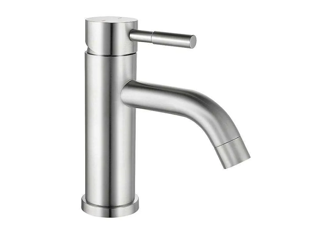 Mechanische Mengkraan Met Ronde Vorm Van Roestvrij Staal - Geborsteld Nikkel - H17 Cm - Salavan-Shower & Design Online
