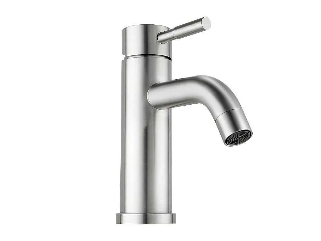 Mechanische Mengkraan Met Ronde Vorm Van Roestvrij Staal - Geborsteld Nikkel - H17 Cm - Salavan-Shower & Design Online