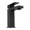 Mechanische Mengkraan Met Vierkante Vorm Van Geborsteld Roestvrij Staal - Mat Zwart, H17,3 Cm - Canilas-Shower & Design Online