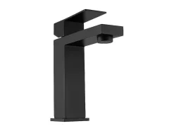 Mechanische Mengkraan Met Vierkante Vorm Van Geborsteld Roestvrij Staal - Mat Zwart, H17,3 Cm - Canilas-Shower & Design Online