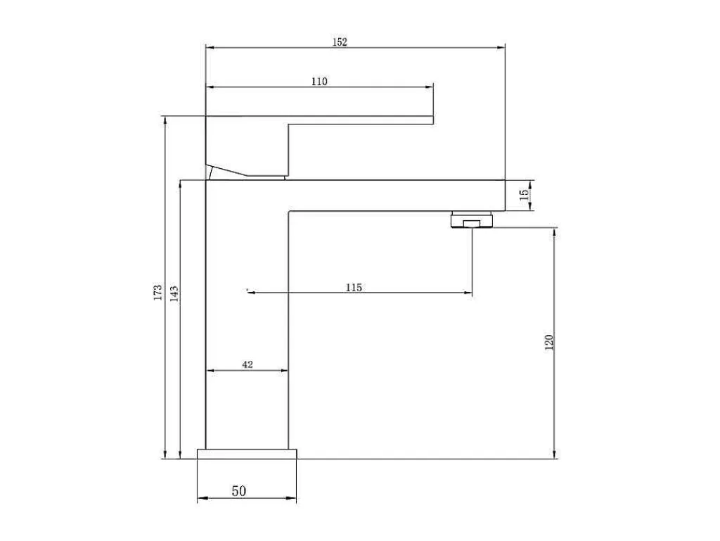 Mechanische Mengkraan Met Vierkante Vorm Van Geborsteld Roestvrij Staal - Mat Zwart, H17,3 Cm - Canilas-Shower & Design Online