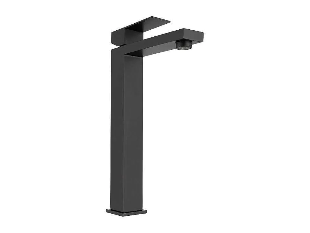 Mechanische Mengkraan Met Vierkante Vorm Van Geborsteld Roestvrij Staal - Mat Zwart, H31 Cm - Canilas-Shower & Design Sale