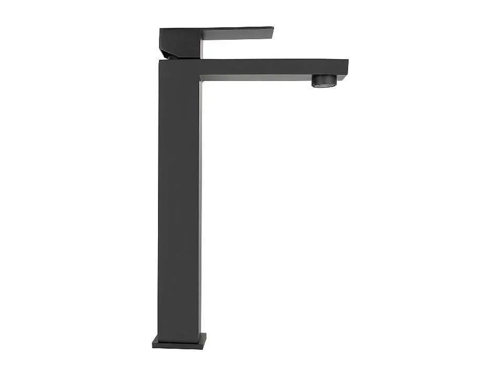 Mechanische Mengkraan Met Vierkante Vorm Van Geborsteld Roestvrij Staal - Mat Zwart, H31 Cm - Canilas-Shower & Design Sale