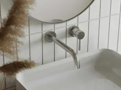 Mechanische Mengkraan Voor Inbouw Met Afgerond Uiteinde - Kleur: Geborsteld Nikkel - Lozoya-Shower & Design Online