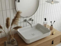 Mechanische Mengkraan Voor Inbouw Met Afgerond Uiteinde - Kleur: Geborsteld Nikkel - Lozoya-Shower & Design Online