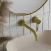Mechanische Mengkraan Voor Inbouw Met Afgerond Uiteinde - Goudkleurig Met Satijnglans - Lozoya-Shower & Design Sale