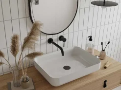 Mechanische Mengkraan Voor Inbouw Met Afgerond Uiteinde - Matzwart - Lozoya-Shower & Design