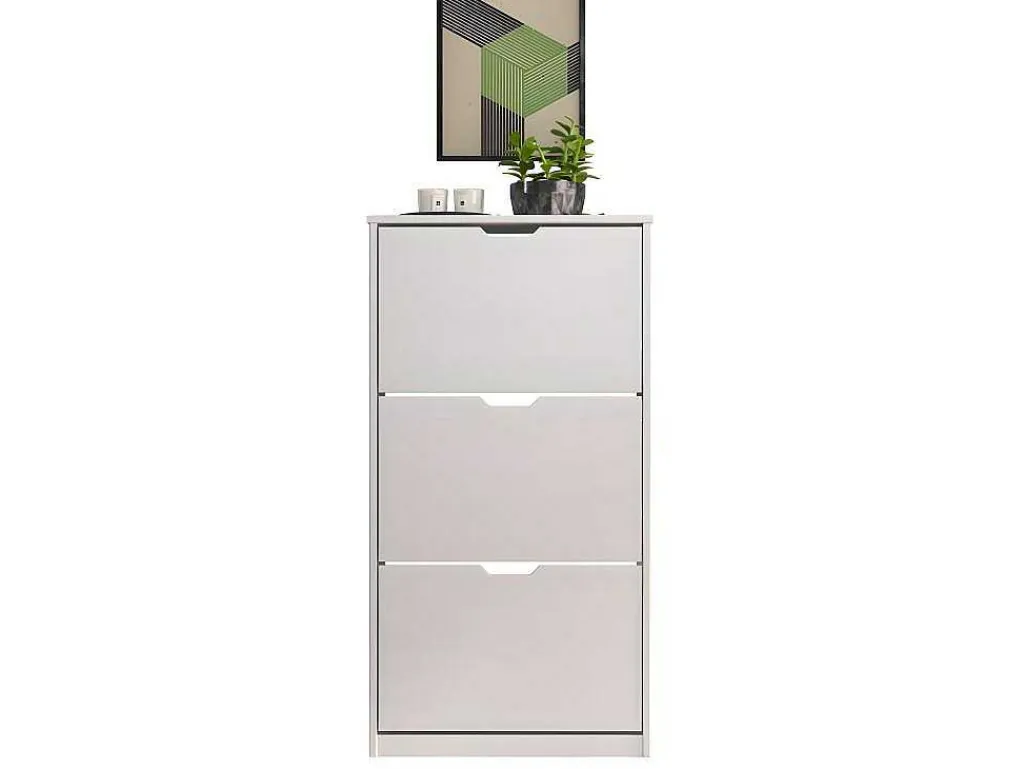 Mestre Schoenenkast 3 Klep Wit.-Vente-unique