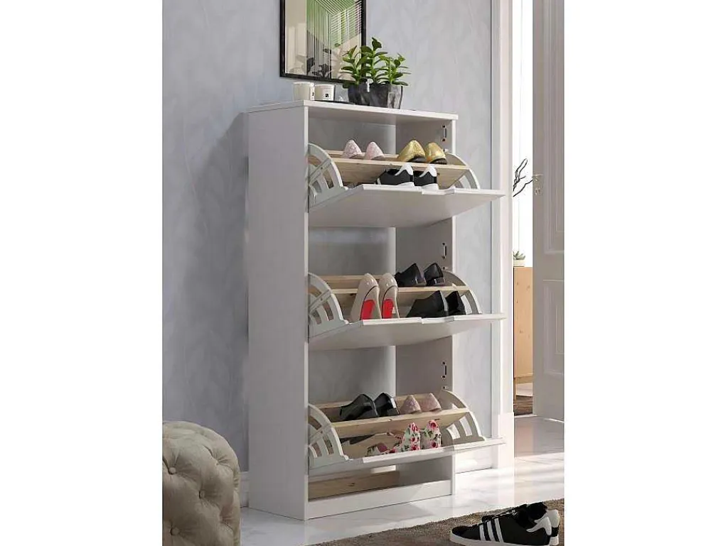 Mestre Schoenenkast 3 Klep Wit.-Vente-unique