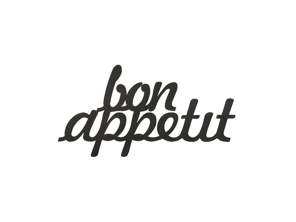 Metalen Decoratie Bon Appetit, Zwart, 50X1,5X30 Cm,-EPIKASA