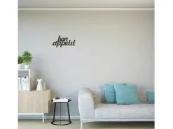 Metalen Decoratie Bon Appetit, Zwart, 50X1,5X30 Cm,-EPIKASA
