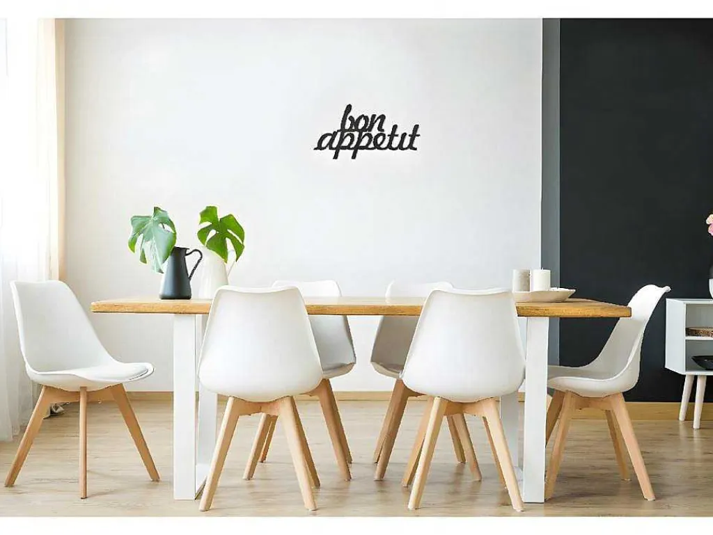Metalen Decoratie Bon Appetit, Zwart, 50X1,5X30 Cm,-EPIKASA