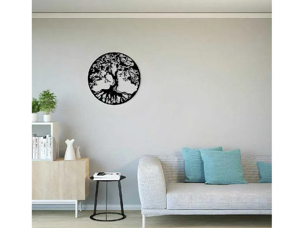 Metalen Decoratie Boom 32, Zwart, 60X1,5X60 Cm,-EPIKASA New