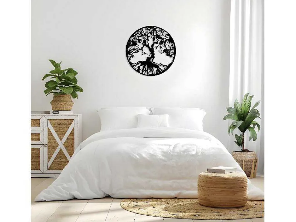 Metalen Decoratie Boom 32, Zwart, 60X1,5X60 Cm,-EPIKASA New