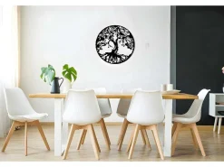 Metalen Decoratie Boom 32, Zwart, 60X1,5X60 Cm,-EPIKASA New