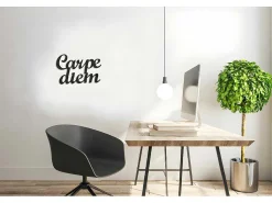Metalen Decoratie Carpediem, Zwart, 50X1,5X38 Cm,-EPIKASA Best