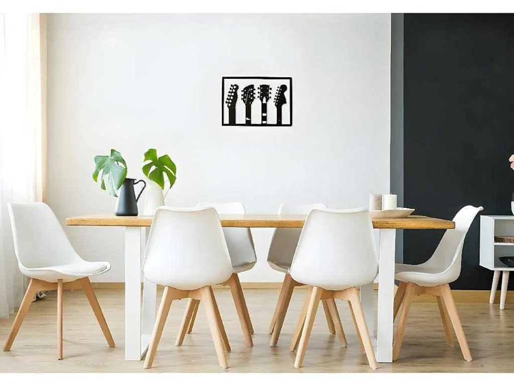 Metalen Decoratie Gitaar 19, Zwart, 46X1,5X32 Cm,-EPIKASA Online