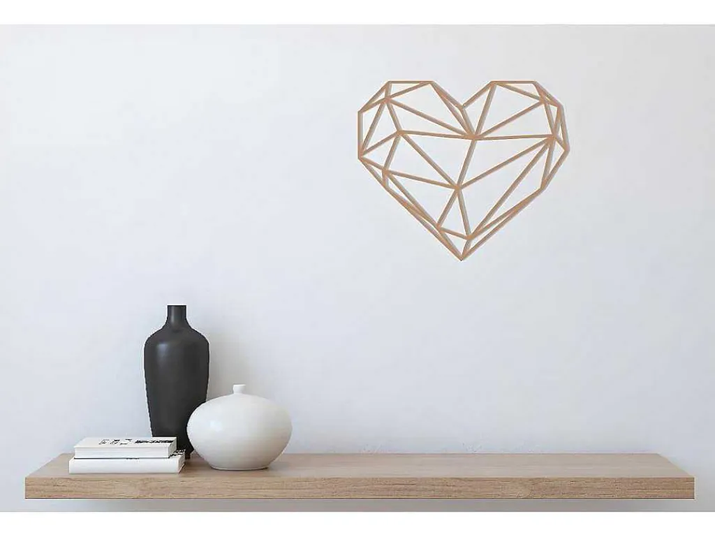 Metalen Decoratie Hart 10, Koper, 47X1,5X40 Cm,-EPIKASA Outlet