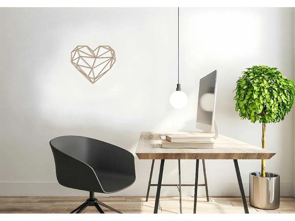 Metalen Decoratie Hart 10, Koper, 47X1,5X40 Cm,-EPIKASA Outlet