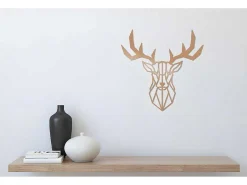 Metalen Decoratie Herten 4, Koper, 51X1,5X51 Cm,-EPIKASA Online