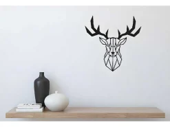 Metalen Decoratie Herten 3, Zwart, 51X1,5X51 Cm,-EPIKASA Online