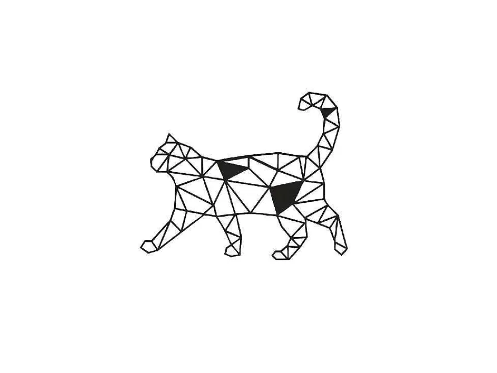Metalen Decoratie Katten 2, Zwart, 46X1,5X37 Cm,-EPIKASA Discount