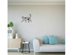 Metalen Decoratie Katten 2, Zwart, 46X1,5X37 Cm,-EPIKASA Discount