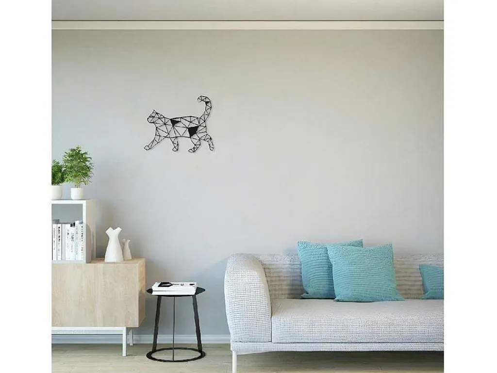 Metalen Decoratie Katten 2, Zwart, 46X1,5X37 Cm,-EPIKASA Discount