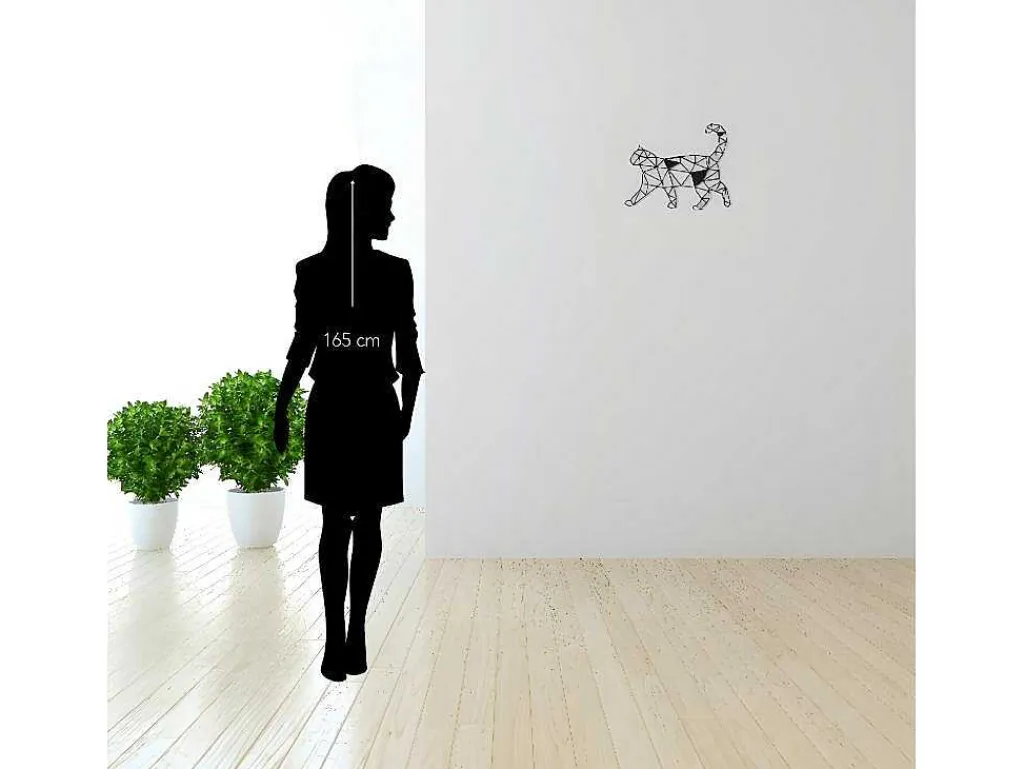 Metalen Decoratie Katten 2, Zwart, 46X1,5X37 Cm,-EPIKASA Discount