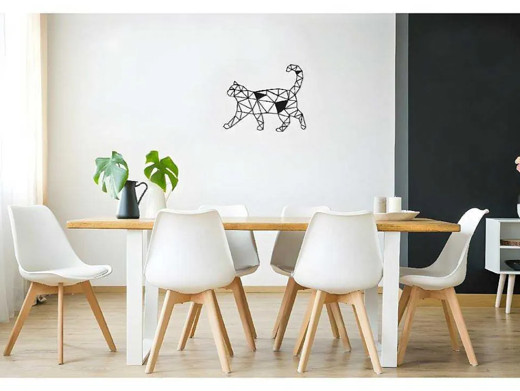 Metalen Decoratie Katten 2, Zwart, 46X1,5X37 Cm,-EPIKASA Discount