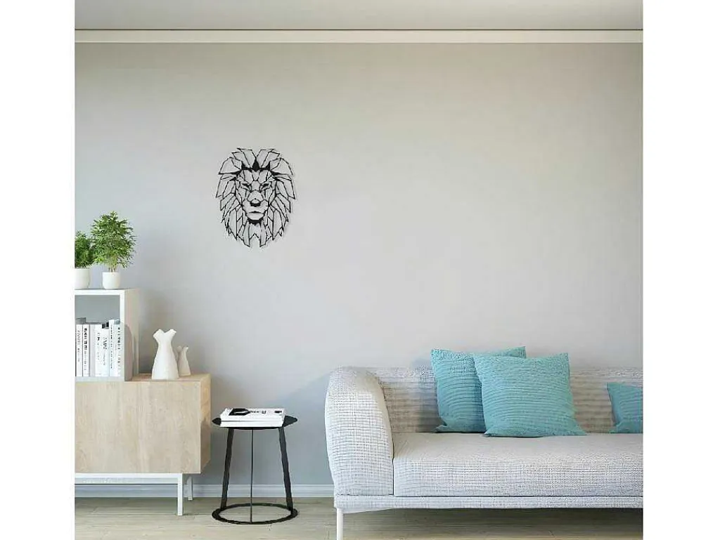 Metalen Decoratie Leeuw 4, Zwart, 40X1,5X50 Cm,-EPIKASA Sale