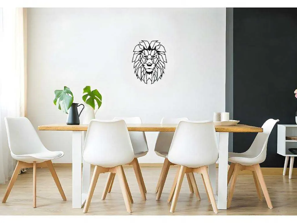 Metalen Decoratie Leeuw 4, Zwart, 40X1,5X50 Cm,-EPIKASA Sale