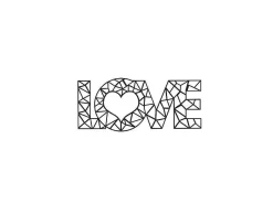 Metalen Decoratie Love 8, Zwart, 50X1,5X20 Cm,-EPIKASA Online