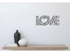 Metalen Decoratie Love 8, Zwart, 50X1,5X20 Cm,-EPIKASA Online