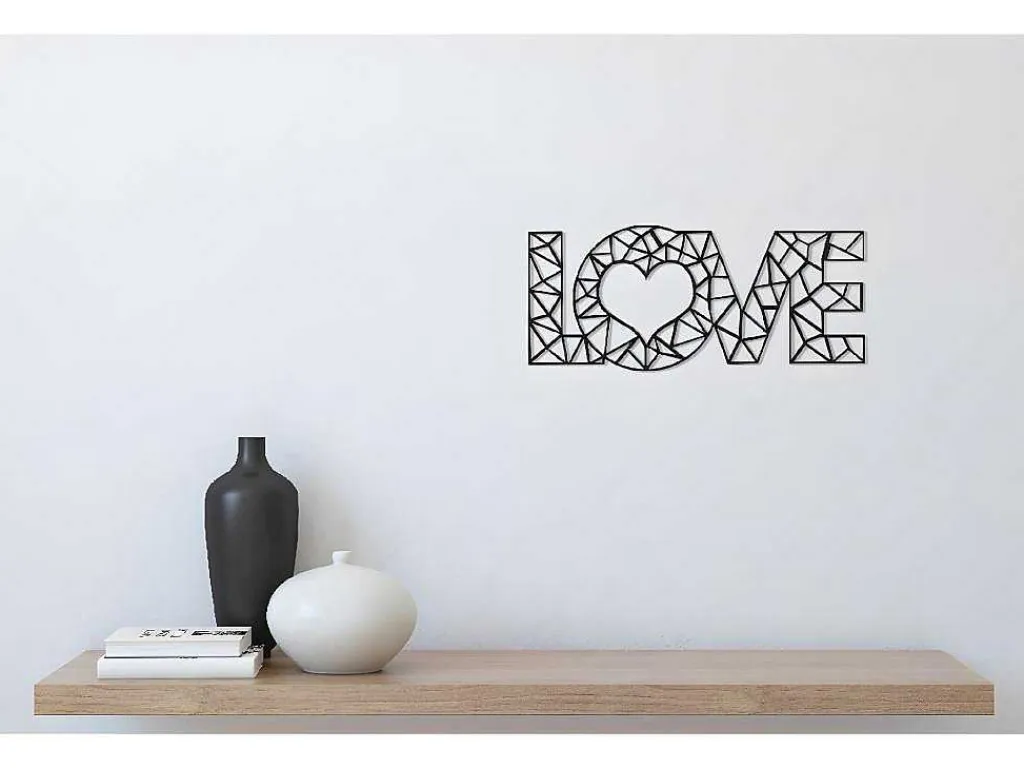 Metalen Decoratie Love 8, Zwart, 50X1,5X20 Cm,-EPIKASA Online