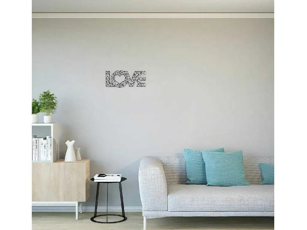 Metalen Decoratie Love 8, Zwart, 50X1,5X20 Cm,-EPIKASA Online
