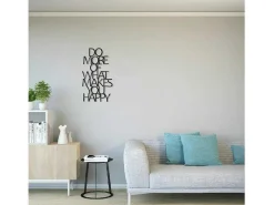 Metalen Decoratie Makes You Happy 1, Zwart, 41X1,5X70 Cm,-EPIKASA Clearance