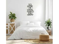 Metalen Decoratie Makes You Happy 1, Zwart, 41X1,5X70 Cm,-EPIKASA Clearance