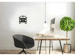 Metalen Decoratie Minivan, Zwart, 32X1,5X36 Cm,-EPIKASA Discount